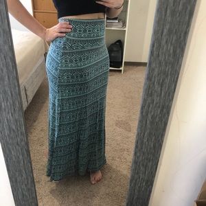 Blue and black maxi skirt